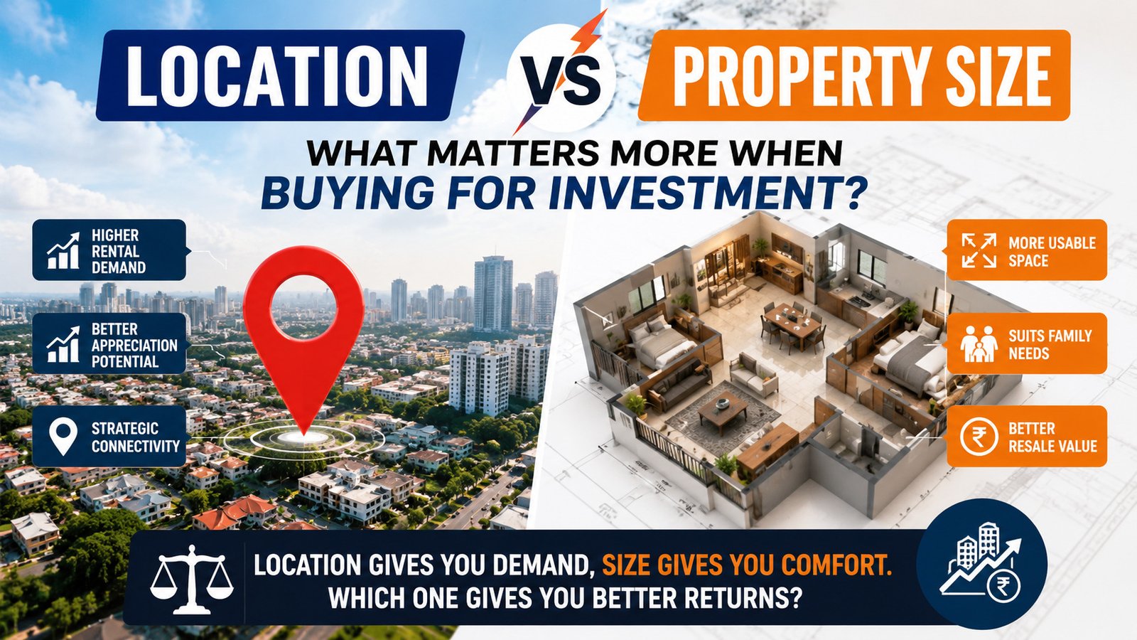 Location vs property size What matters more when buying for investment