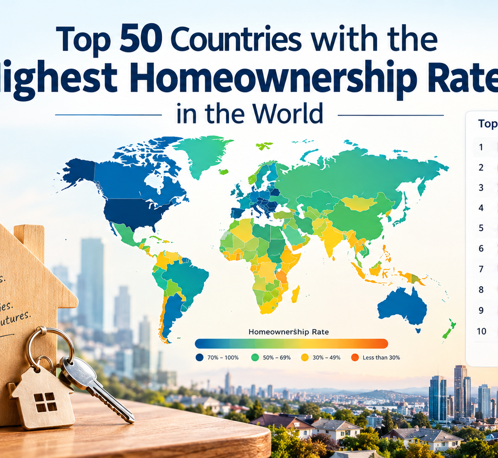 Top 50 countries with the highest homeownership rates in the world