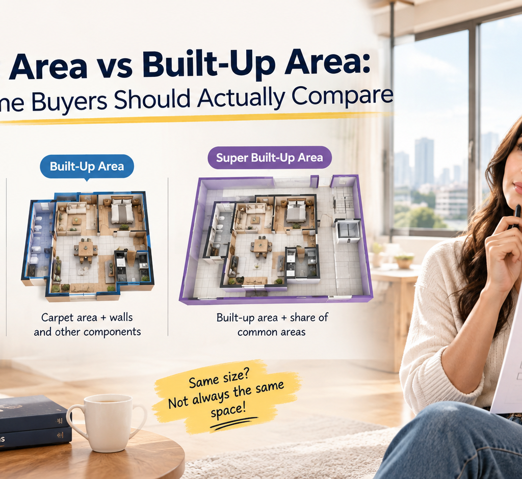 Carpet Area vs Built-Up Area Guide - sm villa india
